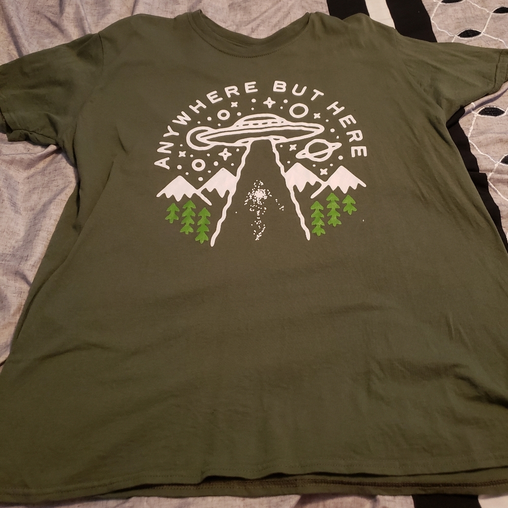 Any where but here UFO shirt